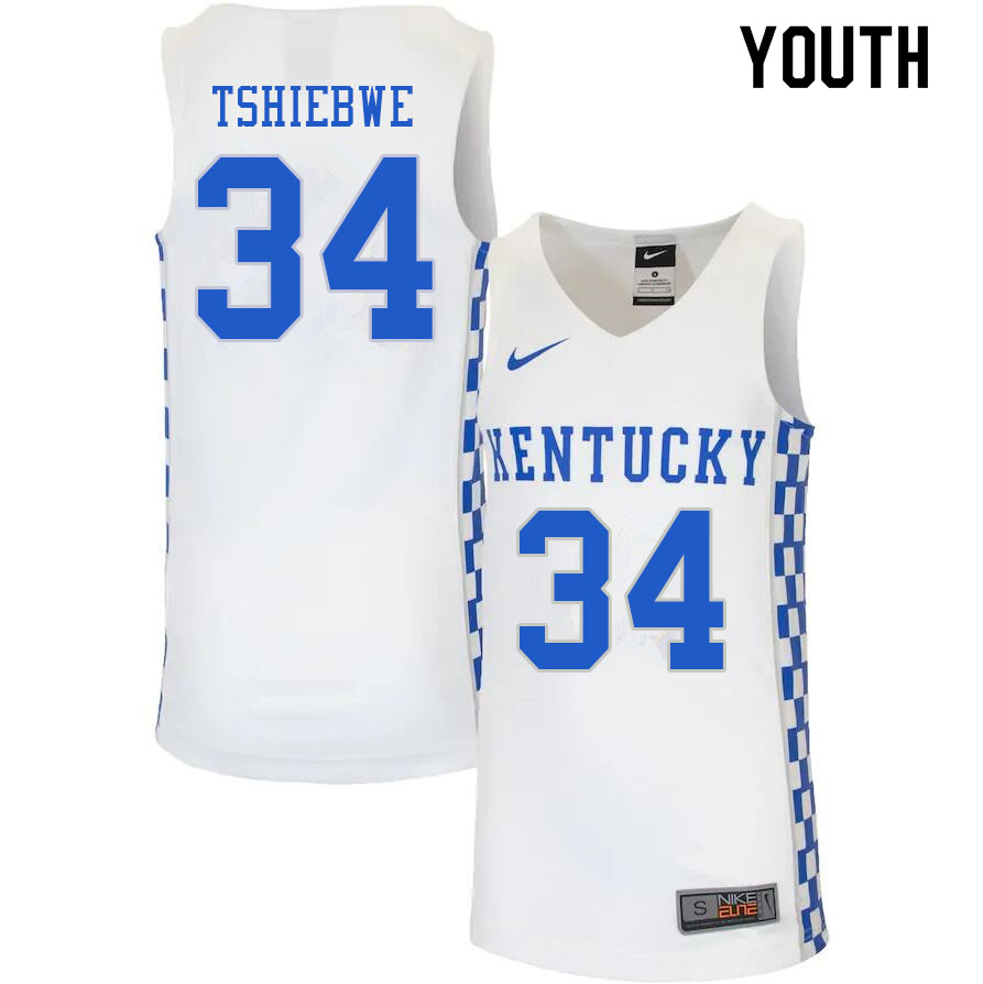 Youth #34 Oscar Tshiebwe Kentucky Wildcats College Basketball Jerseys Sale-White